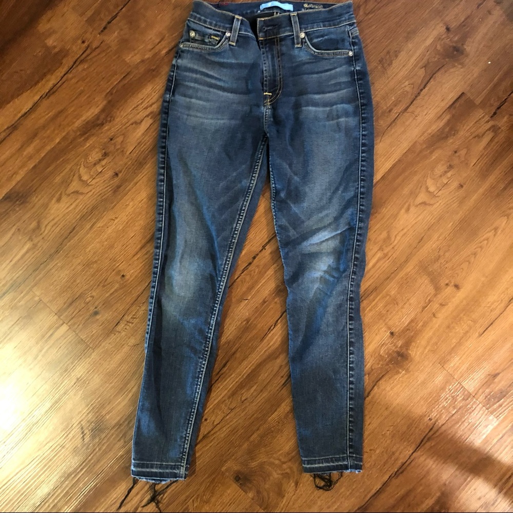 7 for All Mankind b(air) “the ankle” skinny Jean in Night Shadow size 24